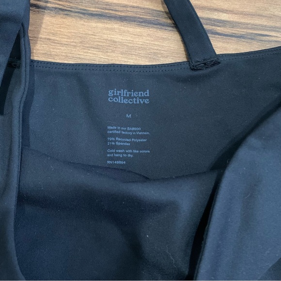 Girlfriend Collective Black Uma One Shoulder Bra - Picture 6 of 6